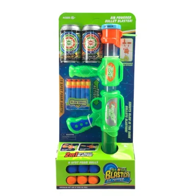 Glowing Foam Dart Blaster Toy Gun Target Practice Shooting Games for Kids with Score Shatterproof Bottles