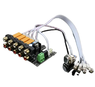 AC/DC 4 Input 1 Output Audio Input Signal Selector Relay Board Stereo Signal Switching Amplifier Board RCA for Speakers