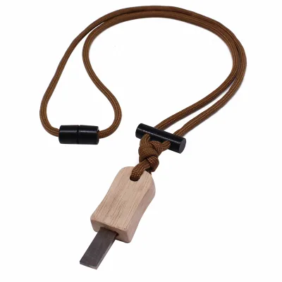 Factory Direct Survival Paracord Handcraft Handle HSS Striker Fire Starter Necklace for Backpacking