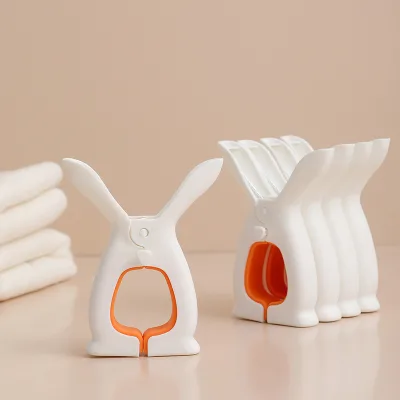 Wholesale Multifunctional Clothesline, Towel Clip, Storage Clip, Balcony Windproof Clip, Cute Rabbit Ear Drying Blanket Holder