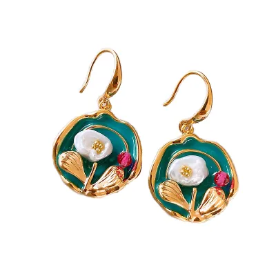 Party Banquet Wedding Assorted Selling Acrylic Pearl 18k Gold-plated Temperament Women Earrings Jewelry