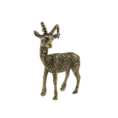 Metal Crafts Imitation Deer Toys Brass Deer Statue Decorations.