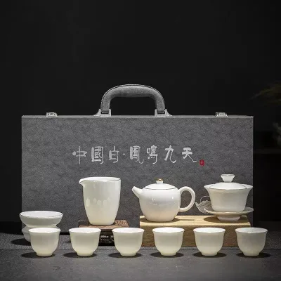 OEM Logo Porcelain Tea Set Tea Maker Handmade Ceramic Kung Fu Gift Tea Set