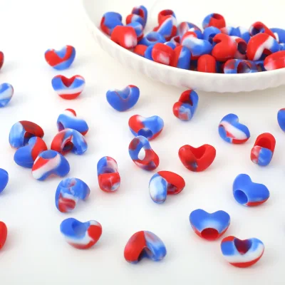 Mini Heart Silicone Hair Beads Hair Extension Tools Colorful