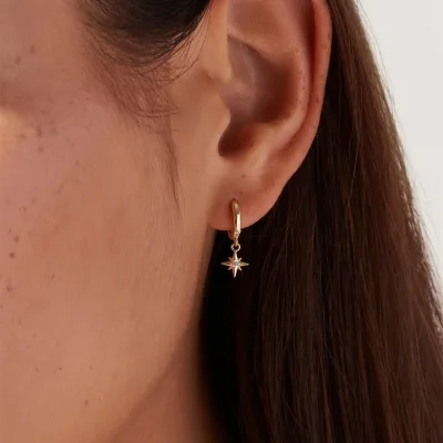 Romantic Octet Star Earrings Star Element Earrings Inset Zircon Earrings Women's Jewelry