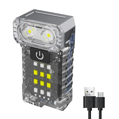 Mini Magnet Warning UV Lights Power Display 90 Degree Folding Work Light Rechargeable Led Torches Lights Tactical Flashlight