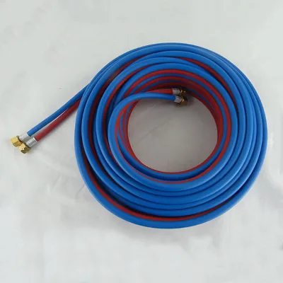 High Pressure Red/Blue PVC Polyester Reinforced Twin Welding Oxygen Acetylene Cutting Air Hose-Wear Resistant Corrosion