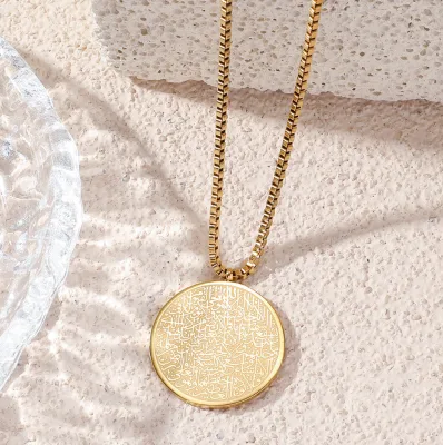 OEM and ODM Allah Muslim Islamic Quran Pendant Gold Rose Gold and Black Plated Stainless Steel Islam Necklace Pendant