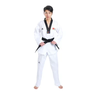 Custom 100% Cotton Taekwondo Training Suit Solid Color Training Wear Customizable Martial Arts Equipment