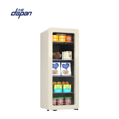 BG-160WS 154L Retro Glass Door Fridge Good Looking Cream Color Mini Refrigerator