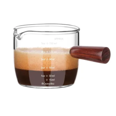 40ml/75ml Mini Glass Frothing Coffee Pitcher Milk Pots Espresso Milk Frothing Jugs Espresso Cup Creamer Cup Latte