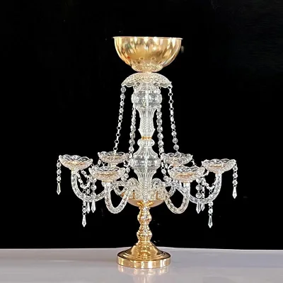 Wedding Vases Centerpieces Fashion Gold Candelabra Flower Centerpieces for Wedding Table