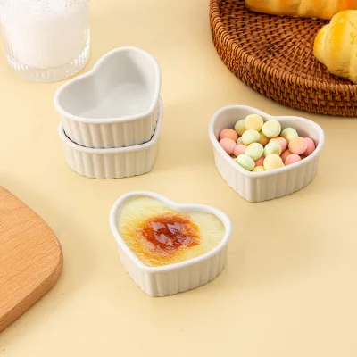 Ceramic Baking Bowl & Oven Bowl Home Dessert Cake Small Yogurt Tray Rectangle Pudding Plate Eco-Friendly Food Safe Custom Color