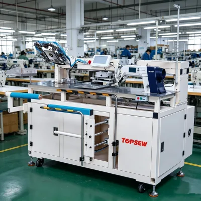 TOPSEW TS-299-CS Pocket Setter Machine 6 Pockets Per Minute Round Square Triangle Pocket Sewing For Apparel