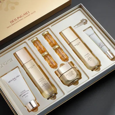 9pcs Gold Caviar Rejuvenating Hydrating Set Beauty Salon Cosmetics Anti Aging Skin Care Product Set