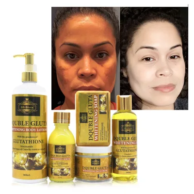 High Quality Skin Whitening Set Bleaching Body Lotion Whitening Double Glutathione Dark Spot Face Cream Serum Skin Care Set
