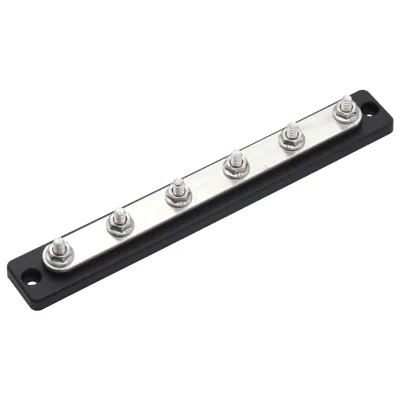 Heavy-Duty 150A Power Distribution Block for RV, Marine & Solar Systems, Nickel-Plated Copper with PA66 Insulated Base