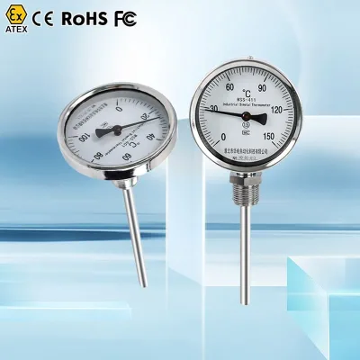 Dial Thermometer Pressure Thermometer Thermometer  Dial Large Dial Thermometer Spiral Strip Bimetallic Thermometer Pt100 Rtd