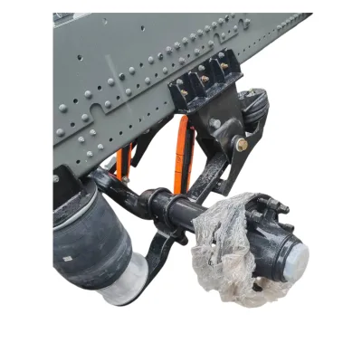 Heavy Duty Semi Trailer Bent Axle With Liftup Air Suspension 10T 1820MM Lifting Air Bag Suspension Trailer Axle Assembly