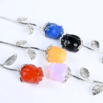 Wedding Promotion Store Celebration Gift for Foreign Trade Return Gift Other Crystal Crafts Natural Crystal Rose Flower