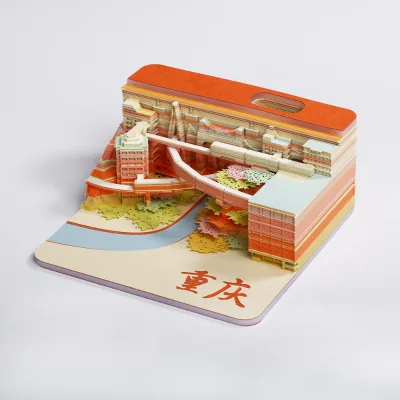 3D Notepad Customized Notes Train Building Tear-off Notepad Cute Stationery Good for School Birthday Gift for Girls