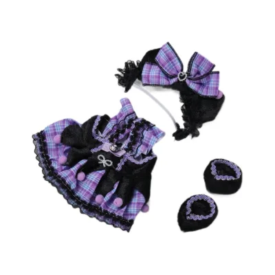 Wholesale 20cm Cotton Lolita Maid Suit for Dolls Cute Fresh Little Princess Skirt in Stock Key Chains Product