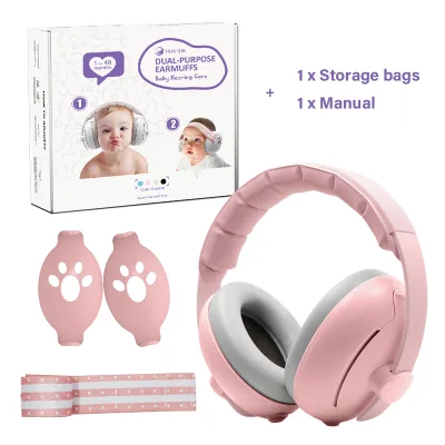 ANSI Infant Toddler Headphone Soundproof Ear ABS Safety Noise Reduction Hearing Protection Baby Earmuffs for Plane Sleep