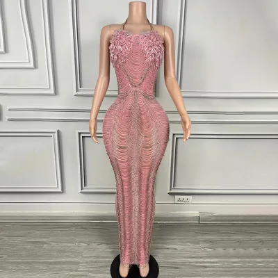 Fashion Apparel Fashion Dress 2024 Rhinestone Luxury Women'S Plus Size Clothing Wedding Dresses for Bridesmaid
