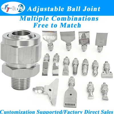 Premium SS304 155 Adjustable Swivel Ball Joint Fitting Multi Nozzle Matching 360 Rotate Industrial Air/Water Spray Adapter