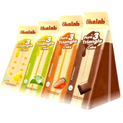 Triangular Matcha Chocolate Cake Low-Calorie, Low-Fat, Sugar-Free Rye Multigrain Breakfast Snack Bread Dessert