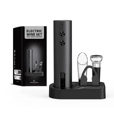 EC-A-GS Electric Wine Opener Set Home Small Kitchen Appliance Electric Rechargeable Automatic Cordless Red Wine Bottle Opener