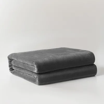 Custom Soft Woven Solid Folded Towel Blanket Absorbent Warm Portable Travel Throw for Home Use