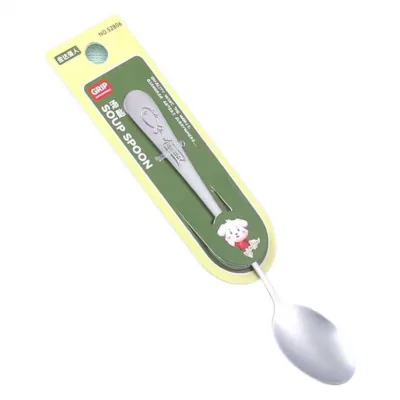 Jinda Qiangren Stainless Steel Children's Long Handle Rice Spoon Hemp Wheel Light Polish Household Dried Rice Scoop