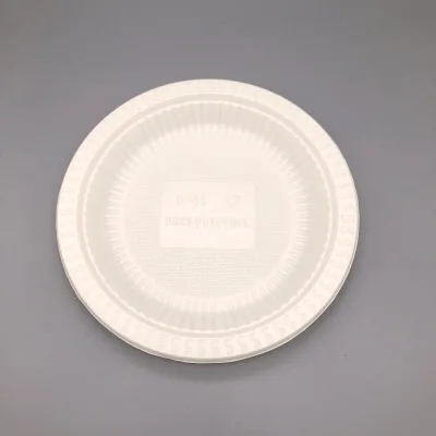 Biodegradable Disposable 6 7 8 9 10 Inch Cornstarch Cpla Plastic Round Plates