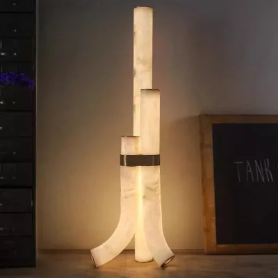 Modern, Simple and Natural Marble Floor Lamp, Designer's Light Luxury Living Room, Bedroom, Bedside, Hotel Model Room Lighting