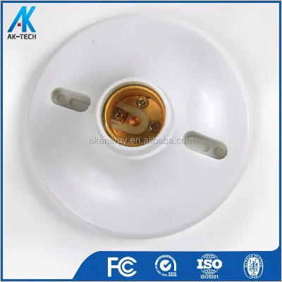 Simple White Plastic With Gold Screw Shell Fitting E27 Lamp Base Holder Lighting Fixture Accessories for LED Bulb Installation