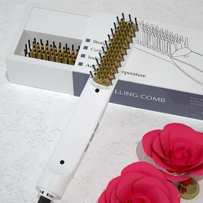 Hot Iron Comb Hair Straightener Curler PTC Heating Hair Straightener Brush Electric Hair Straightener Comb
