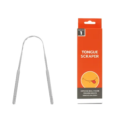 Custom Branding 316 Stainless Steel Tongue Scraper U-shape Oral Scraper Bulk Wholesale for E-commerce Sellers