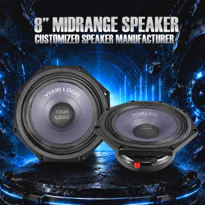 OEM 8" Midrange Speaker 200W RMS 98dB SPL 2" Kapton Voice Coil W/ In-Out Winding Aluminum Basket