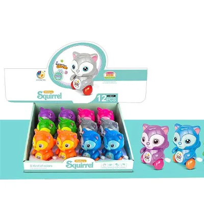 Jinming Wholesale 12 in 1 Promotional Animal Toy Wind up Cartoon Squirrel Toy for Kids