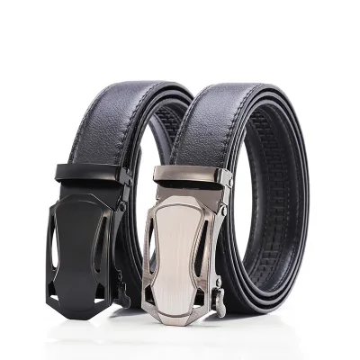 TXL381 Casual Male Faux Leather Belt Automatic Metal Buckle Belts Gift Fashion Jeans Adjustable Men Business Belts