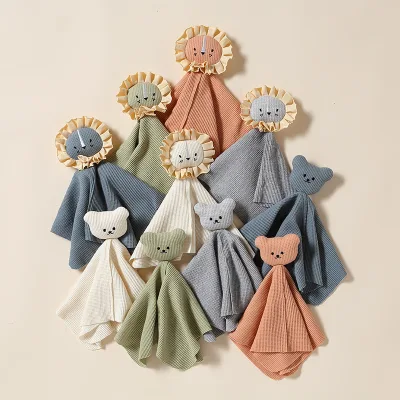 100% Organic Cotton Cute Animal Shape Snuggle Blanket Baby Security Cotton Blanket
