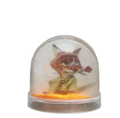 Custom 80mm Plastic Snow Globe Photo Insert Souvenir Picture Holder Water Ball for Home Decoration