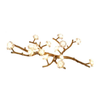 Branch Chandelier Lights for Department Duplex Building Living Room Hanging Flower Light Bedroom Brass Y Pendant Lamp