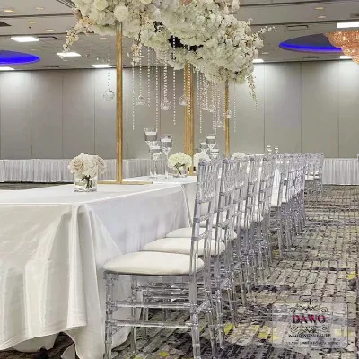 High Quality Durable Modern Transparent Plastic Chiavari Chair for Commercial Outdoor Apartment Living Room Basement Use