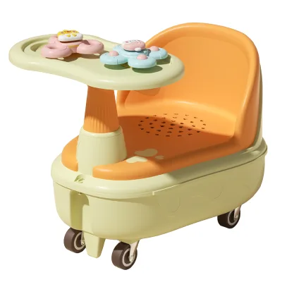 Best-selling Children's Dining Bath Seat Portable Baby Bath Stool Baby Dining Table Multi-functional Slide Car with Wheels