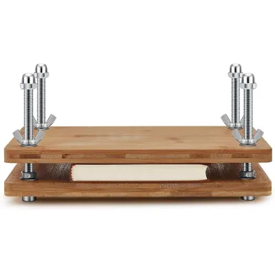 Portable Wood Binding Press Bamboo Book Press for Handmade Bookbinding Tool