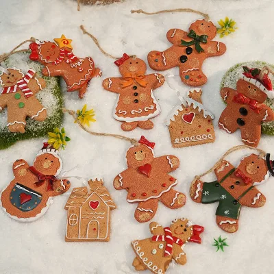 Christmas Resin Gingerbread Man Small Ornament Christmas Tree Decoration Gingerbread Man Decoration Christmas Decorations