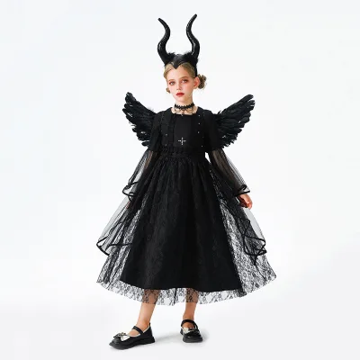 Halloween Kids Angel Devil Witch Vampire Elf Cosplay Dress Girls Stage Performance Party Costume Outfit
