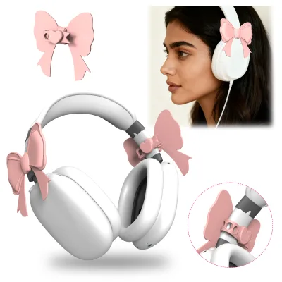 Party Gift Silicone Bow Clips for Headphones Woman Girl Gift Cute Headphone Accessories Silicone Bows Headphone Attachment Decor